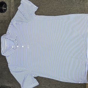 Top of the world size large blue and white